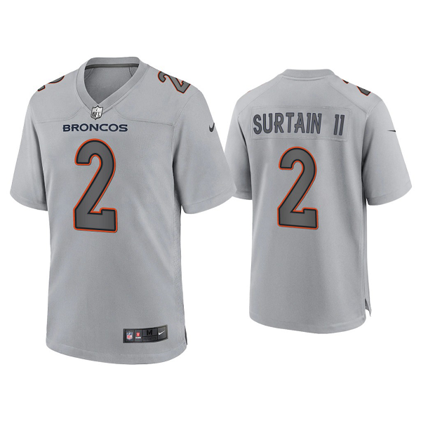 Men's Denver Broncos Patrick Surtain II Gray Atmosphere Fashion Game Jersey