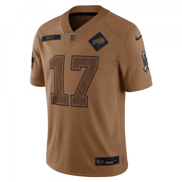 Men's Buffalo Bills Josh Allen Nike Brown 2023 Salute To Service Limited Jersey