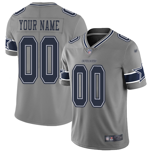 Dallas Cowboys Customized Gray Men's Stitched NFL Limited Inverted Legend Jersey