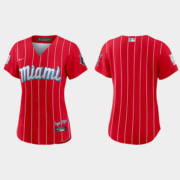 Women's Miami Marlins Red 2021 MLB City Connect Replica Jersey