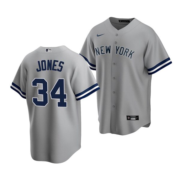 Men's New York Yankees #34 Spencer Jones 2022 MLB Draft Jersey Gray Road