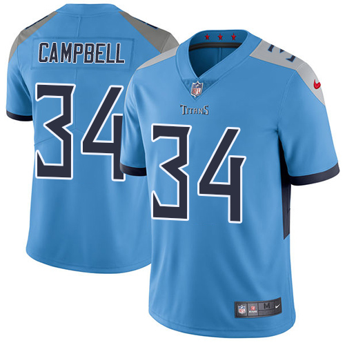 Men's Nike Tennessee Titans #34 Earl Campbell Light Blue Alternate Stitched NFL Vapor Untouchable Limited Jersey