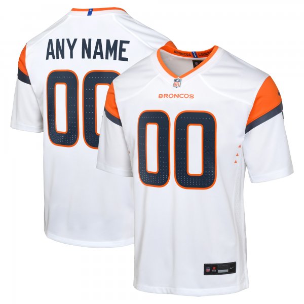 Youth Denver Broncos  Nike White Custom Game Jersey