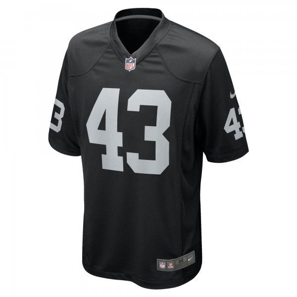 Men's Las Vegas Raiders Kanai Mauga Nike  Black Team Game Jersey