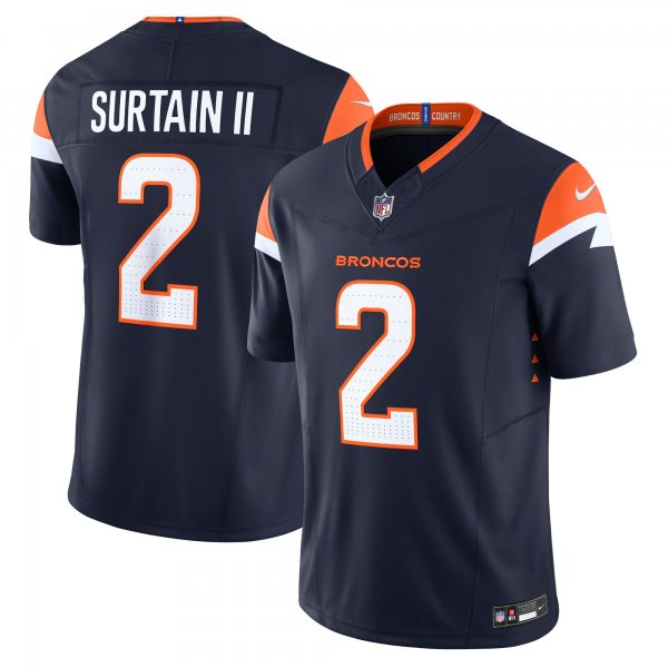 Men's Denver Broncos Patrick Surtain II Nike Navy Alternate Vapor F.U.S.E. Limited Jersey