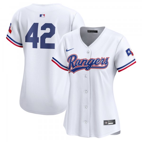 Women's Texas Rangers  Nike White 2024 Jackie Robinson Day Home Limited Jersey