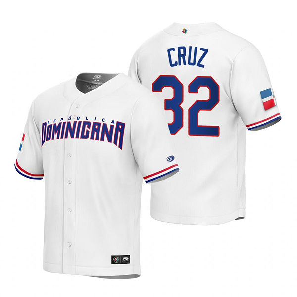 Dominican Republic Baseball Nelson Cruz White 2023 World Baseball Classic Replica Jersey