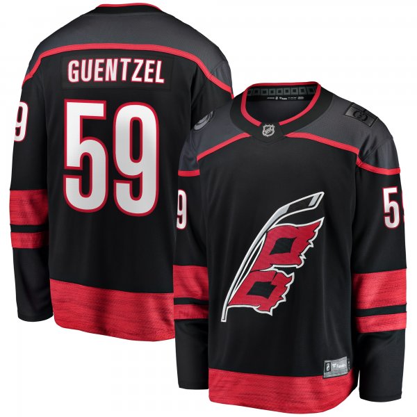 Men's Carolina Hurricanes Jake Guentzel Fanatics Black Home Breakaway Jersey