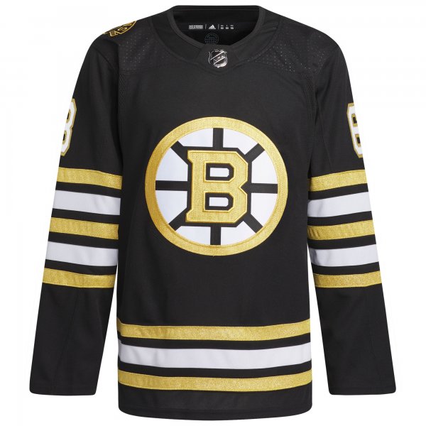 Men's Boston Bruins Brad Marchand adidas Black  Primegreen 100th Anniversary Player Jersey