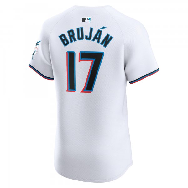 Men's Miami Marlins Vidal Brujan Nike White Home Elite Player Jersey