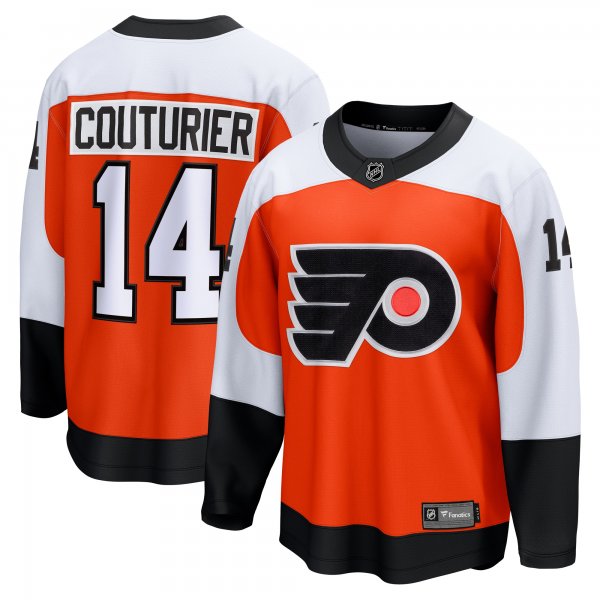 Men's Philadelphia Flyers Sean Couturier Fanatics Orange Home Breakaway Jersey