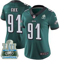 Nike Philadelphia Eagles #91 Fletcher Cox Midnight Green Team Color Super Bowl LII Champions Women's Stitched NFL Vapor Untouchable Limited Jersey