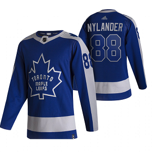 Toronto Maple Leafs #88 William Nylander Blue Men's Adidas 2020-21 Reverse Retro Alternate NHL Jersey