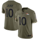 Men's Denver Broncos #10 Jerry Jeudy Olive 2022 Salute To Service Nike Player Limited NFL Jersey