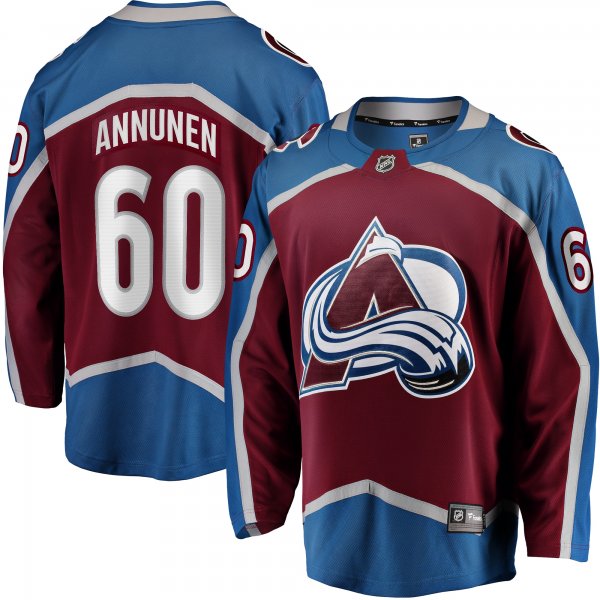 Men's Colorado Avalanche Justus Annunen Fanatics Burgundy Home Premier Breakaway Player Jersey