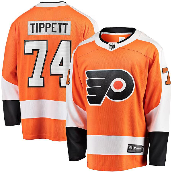 Men's Philadelphia Flyers #74 Owen Tippett Home Breakaway Player Orange Jersey