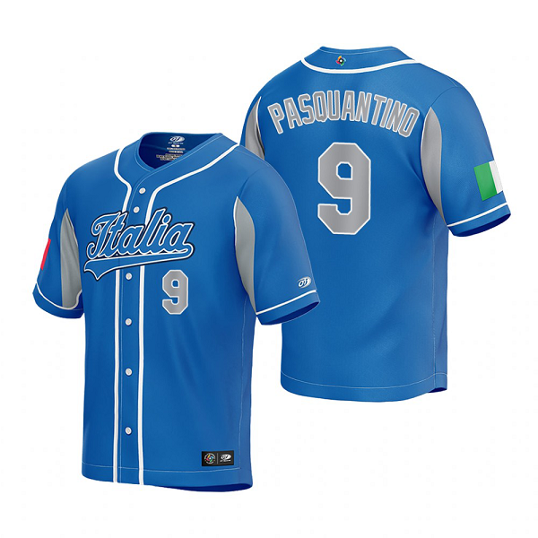 Italy Baseball Vinnie Pasquantino Royal 2023 World Baseball Classic Jersey