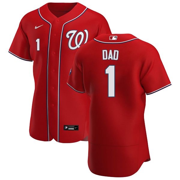 Men's Washington Nationals Nike Scarlet Alternate #1 Dad Patch MLB Jersey