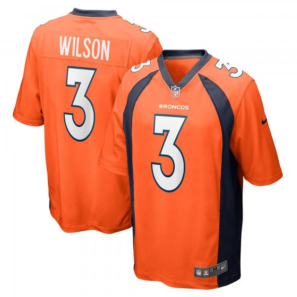 Men's Denver Broncos Russell Wilson Nike Orange Game Jersey