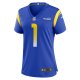 Women's Los Angeles Rams Number 1 Mom Nike Royal Game Jersey