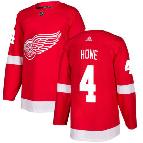 Adidas Detroit Red Wings #4 Gordie Howe Red Home Stitched NHL Jersey