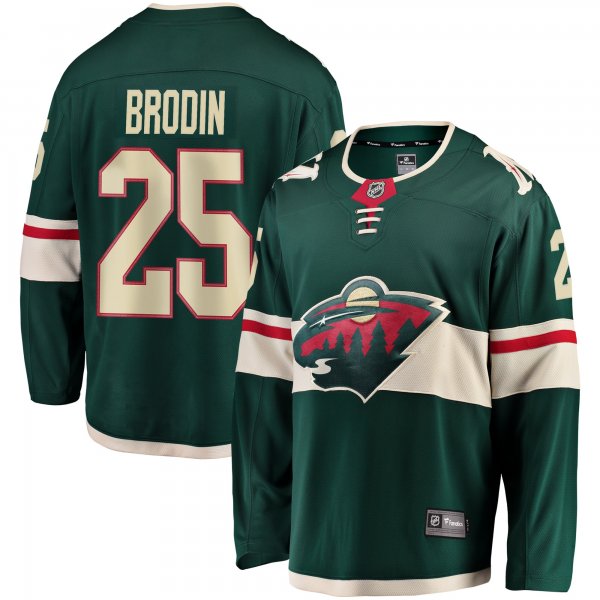 Men's Minnesota Wild Jonas Brodin Fanatics Green Breakaway Jersey