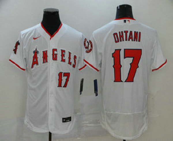 Men's Los Angeles Angels #17 Shohei Ohtani White Stitched MLB Flex Base Nike Jersey