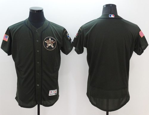 Houston Astros Blank Green Flexbase Collection Salute to Service Stitched MLB Jersey