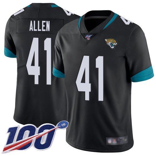 Jacksonville Jaguars #41 Josh Allen Black Team Color Youth Stitched NFL 100th Season Vapor Limited Jersey