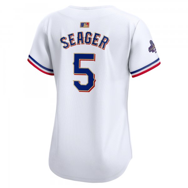 Women's Texas Rangers Corey Seager Nike White 2024 Gold Collection Limited Player Jersey