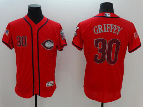 Cincinnati Reds #30 Ken Griffey Red Fashion Stars And Stripes Flexbase Stitched MLB Jersey