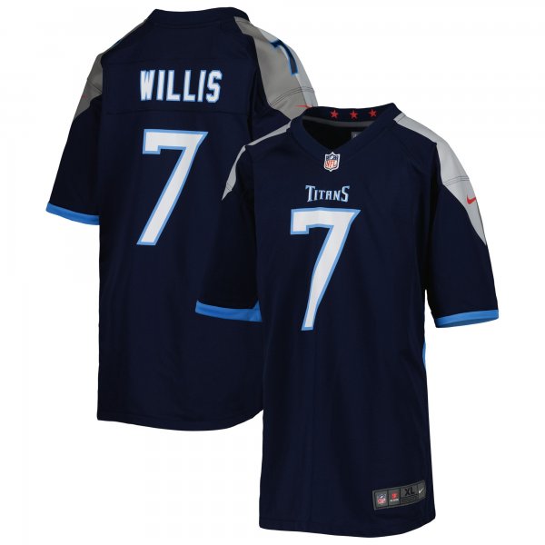 Youth Tennessee Titans Malik Willis Nike Navy Game Jersey