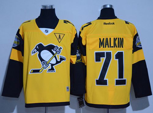 Pittsburgh Penguins #71 Evgeni Malkin Gold 2017 Stadium Series Stitched NHL Jersey