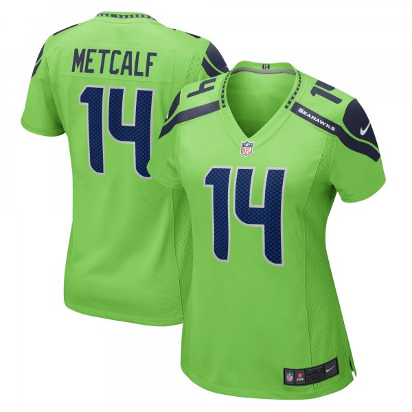 Women's Seattle Seahawks DK Metcalf Nike Neon Green Game Jersey