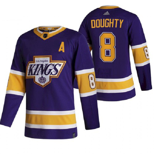 Men's Los Angeles Kings Drew Doughty 2021 Reverse Retro Purple Jersey