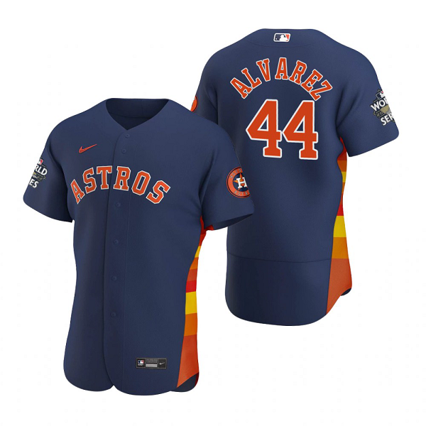 Men's Houston Astros Yordan Alvarez Navy 2022 World Series Flex Base Jersey