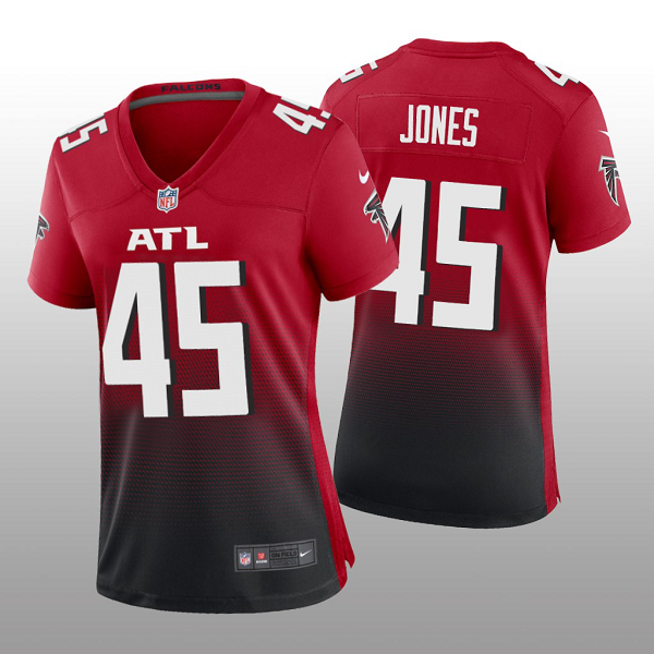 Women's Atlanta Falcons #45 Deion Jones Red NFL Limited Jersey