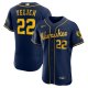 Men's Milwaukee Brewers Christian Yelich Nike Navy 50th Season Alternate Player Jersey