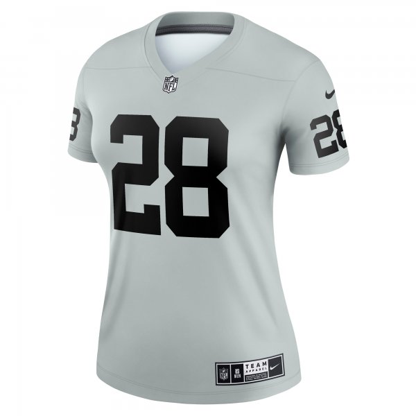 Women's Las Vegas Raiders Josh Jacobs Nike Silver Inverted Legend Jersey