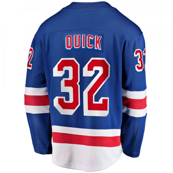 Men's New York Rangers Jonathan Quick Fanatics Blue Home Breakaway Jersey