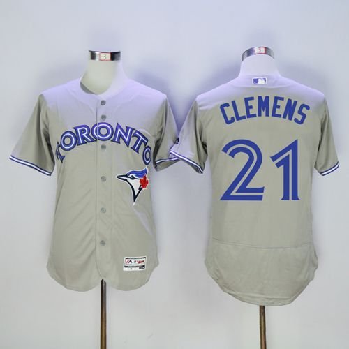 Toronto Blue Jays #21 Roger Clemens Grey Flexbase Collection Stitched MLB Jersey