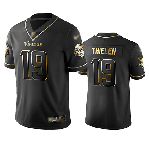 Minnesota Vikings #19 Adam Thielen Black Men's Stitched NFL Limited Golden Edition Jersey