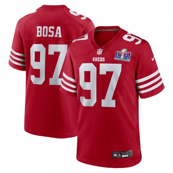 Men's San Francisco 49ers Nick Bosa Nike Scarlet Super Bowl LVIII Game Jersey