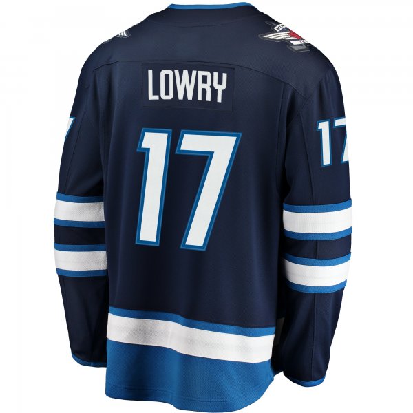 Men's Winnipeg Jets Adam Lowry Fanatics Navy Breakaway Replica Jersey