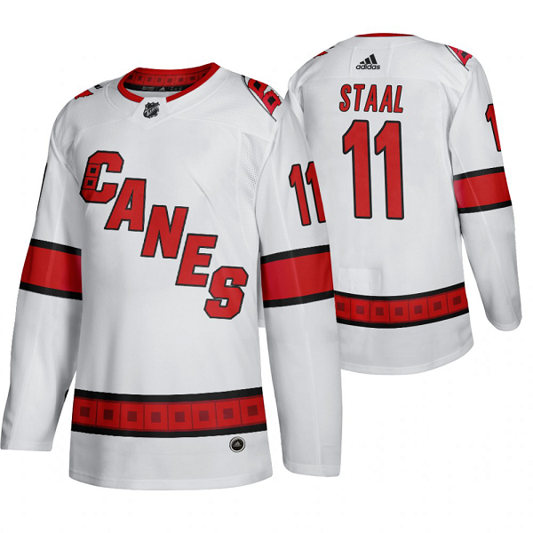 Men's Adidas Carolina Hurricanes #11 Jordan Staal 2019-20 Away Player White Jersey