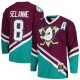 Men's Anaheim Ducks Teemu Selanne Mitchell & Ness Purple  1996/97 Alternate Captain Patch Blue Line Player Jersey