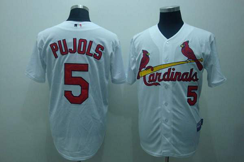 St. Louis Cardinals #5 Albert Pujols Stitched White MLB Jersey