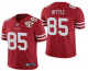 Men's San Francisco 49ers #85 George Kittle Red 75th Anniversary Patch 2021 Vapor Untouchable Stitched Nike Limited Jersey