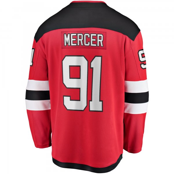 Men's New Jersey Devils Dawson Mercer Fanatics Red Home Breakaway Jersey