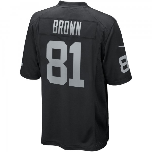 Men's Las Vegas Raiders Tim Brown Nike Black Game Retired Player Jersey